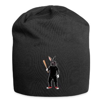 Baseballspieler Osterhase Ostern Baseball - Jersey-Beanie - Schwarz - Vorne