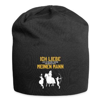 Ich liebe meinen Mann LARP LARPing Weapons Armor - Jersey-Beanie - Schwarz - Vorne