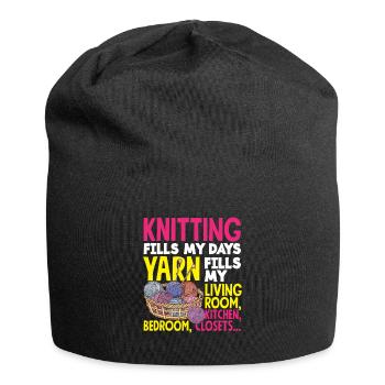 Funny Knitting Knitting Needle Gift - Jersey Beanie - black - Front