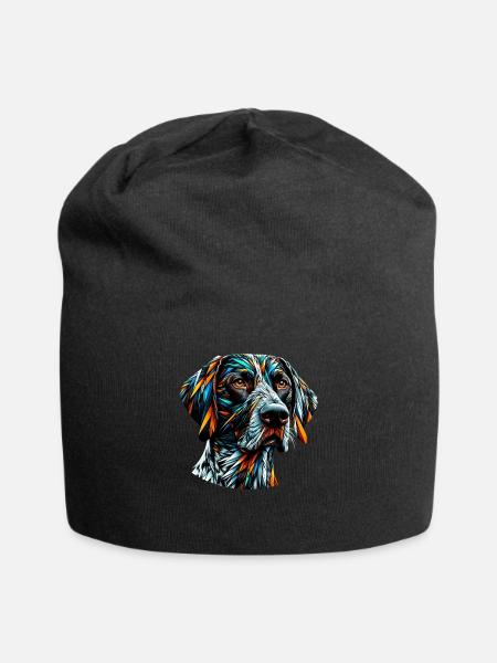 Polygon Art German Shorthaired Pointer Dog GSP - Jersey Beanie - black