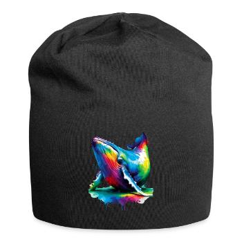 Colorful Splash Art Humpback Whale Humpback Whales - Jersey Beanie - black - Front