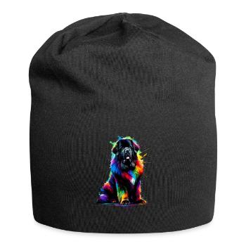 Coloré Splash Art Terre-Neuve Chien Newfie - Bonnet en jersey - noir - Devant
