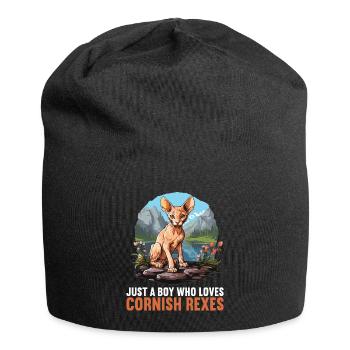 Cornish Rex Kätzchen Cornish Rex Katze - Jersey-Beanie - Schwarz - Vorne