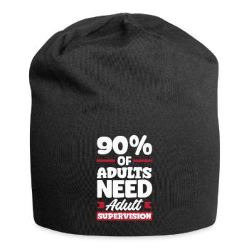 Supervised Adulting Humor Lighthearted Adult - Jersey Beanie - black - Front
