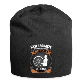 Alt Trommler Erfahrung Weisheit Geschenk - Jersey-Beanie - Schwarz - Vorne