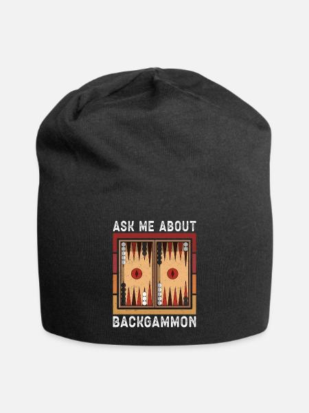 Backgammon Spieler Backgammon Brettspiel Geschenk - Jersey-Beanie - Schwarz