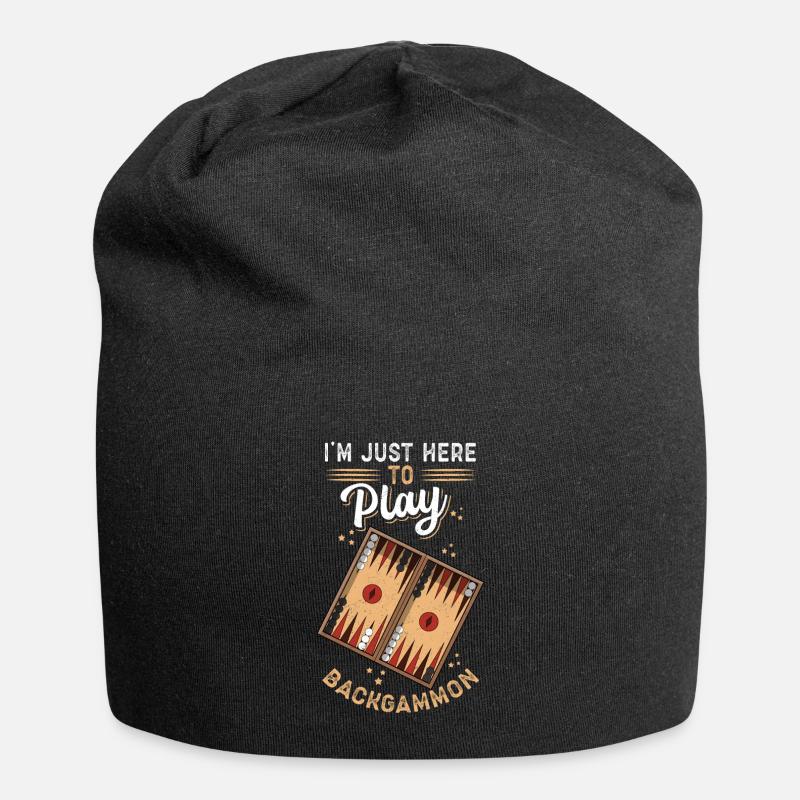 Backgammon Spiel Backgammon Brettspiel Geschenk - Jersey-Beanie - Schwarz