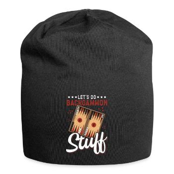 Backgammon Board Game | Backgammon Game Gift - Jersey Beanie - black - Front