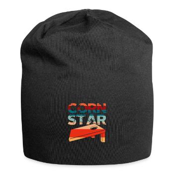 Cornhole pouf trou aveugle cadeau - Bonnet en jersey - noir - Devant