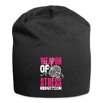 Funny Knitting Knitting Needle Gift - Jersey Beanie - black - Front