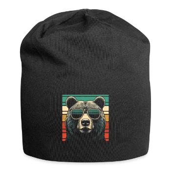 Vintage Grizzly Bär Sonnenbrille Bären - Jersey-Beanie - Schwarz - Vorne