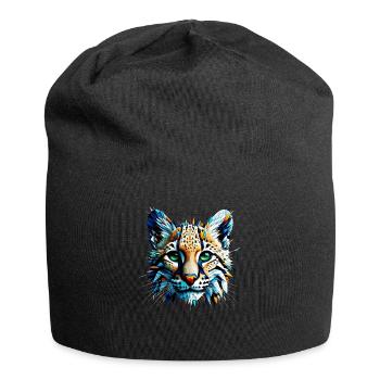 Polygon Art Ocelot Ocelots Dwarf Leopard - Jersey Beanie - black - Front
