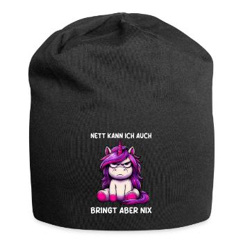 Sympa je peux aussi apporter mais rien n’apporte - Bonnet en jersey - noir - Devant