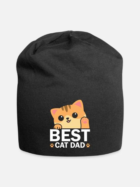 Best Cat Dad Cute Kitten Lover Paw Vatertag - Jersey-Beanie - Schwarz