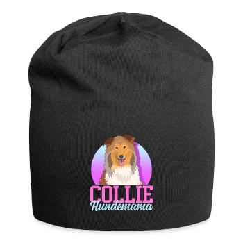 Collie chien maman cheveux longs Collie chiens cadeau - Bonnet en jersey - noir - Devant