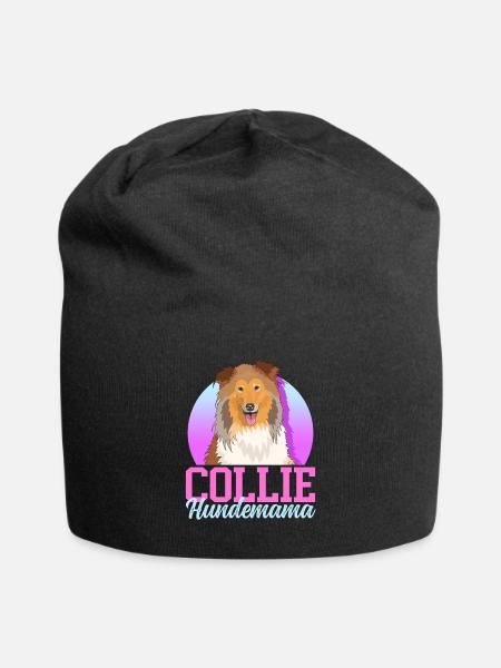 Collie Hundmama Langhaarcollie Hunde Geschenk - Jersey-Beanie - Schwarz