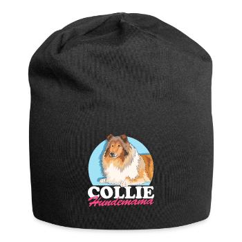 Collie chien maman cheveux longs Collie chien cadeau - Bonnet en jersey - noir - Devant