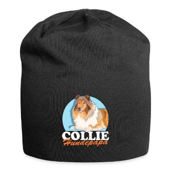 Collie chien papa cheveux longs Collie chien cadeau - Bonnet en jersey - noir - Devant