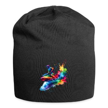 Colorful Splash Art Jetskiing Jetski Jetskier - Jersey Beanie - black - Front