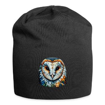 Polygon Art Barn Owl Owls - Jersey Beanie - black - Front
