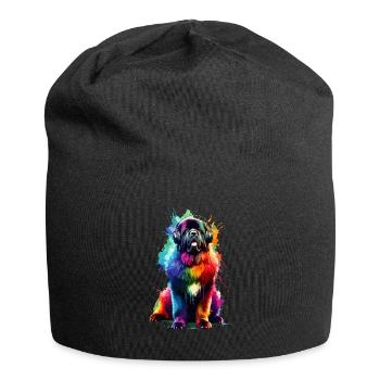 Splash Art Casque Terre-Neuve Chien Newfie - Bonnet en jersey - noir - Devant