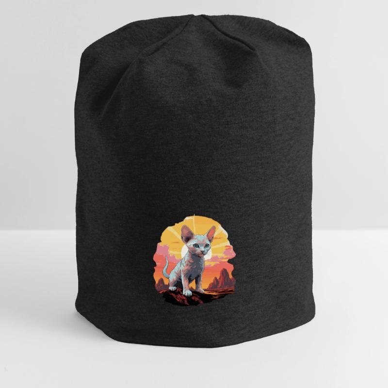 Devon Rex Kitten Devon Rex Cat Jersey Beanie