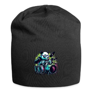 Panda Ours Jouant Tambours Tambour Tambour Tambour - Bonnet en jersey - noir - Devant