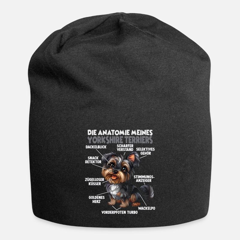 Yorkshire Terrier Hundehalter T Terrier Anatomie - Jersey-Beanie - Schwarz