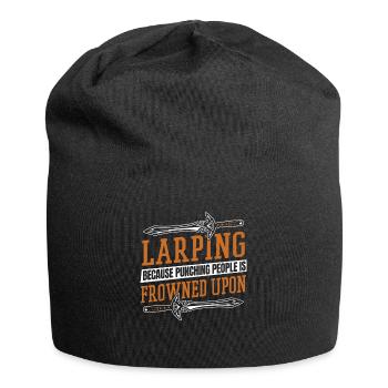 Because Punching People Is Frowned Upon LARPing - Jersey Beanie - black - Front
