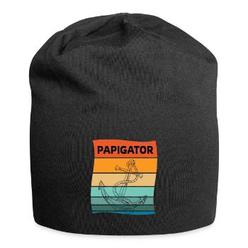 Papigator Papa Papa Ancre Fête des Pères - Bonnet en jersey - noir - Devant
