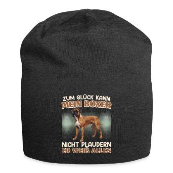 Boxer ZUM GLÜCK KANN MEIN BOXER NICHT PLAUDERN - Jersey-Beanie - Anthrazit - Vorne