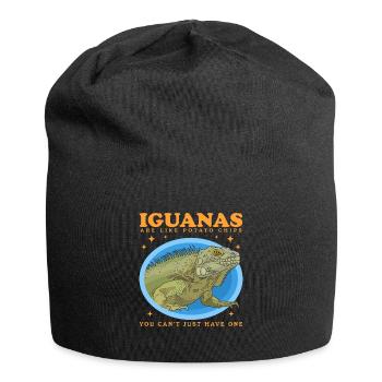 Leguan Reptilien Eidechse Leguane Geschenk - Jersey-Beanie - Schwarz - Vorne