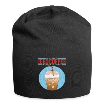 Eiskaffee Iced Coffee Kaffeeliebhaber Geschenk - Jersey-Beanie - Schwarz - Vorne