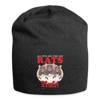 Rats, Rat Owner, Rat Lover Gift - Jersey Beanie - black - Front