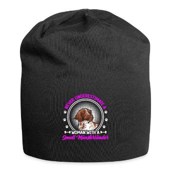 Ne sous-estimez pas le petit Münsterlander - Bonnet en jersey - noir - Devant