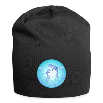 Delfin, Qualle Dauphin, Méduse - Bonnet en jersey - noir - Devant