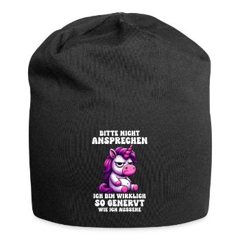 Bitte Nicht Ansprechen Ich Bin Wirklich So Genervt - Jersey-Beanie - Schwarz - Vorne