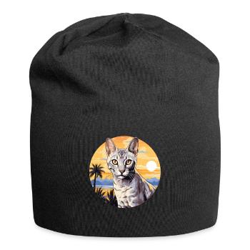 Egyptian Mau Kitten Cat Egyptian Mau - Jersey Beanie - black - Front