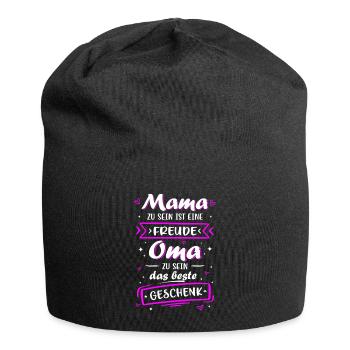 Geburtstag Muttertag Mama Oma Geschenk - Jersey-Beanie - Schwarz - Vorne