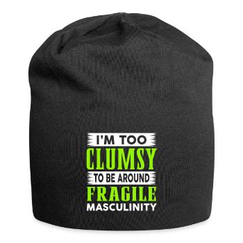 Masculinité maladroite à fragile - Bonnet en jersey - noir - Devant