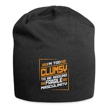Clumsy Um Fragile Männlichkeit - Jersey-Beanie - Schwarz - Vorne