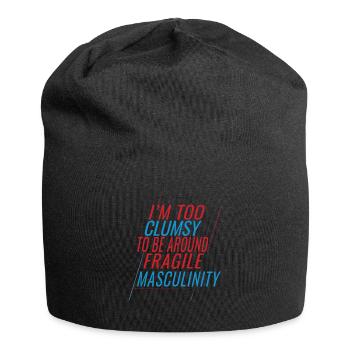 Clumsy Um Fragile Männlichkeit - Jersey-Beanie - Schwarz - Vorne