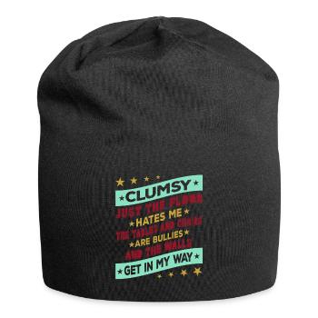 Ich Bin Nicht Tollpatschig Die Wände Sind Im Weg - Jersey-Beanie - Schwarz - Vorne