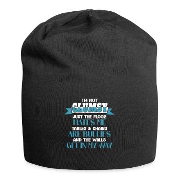 Ich Bin Nicht Tollpatschig Die Wände Sind Im Weg - Jersey-Beanie - Schwarz - Vorne