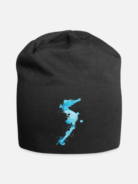 Aquarell Seepferdchen Ozean Unterwasser - Jersey-Beanie - Schwarz