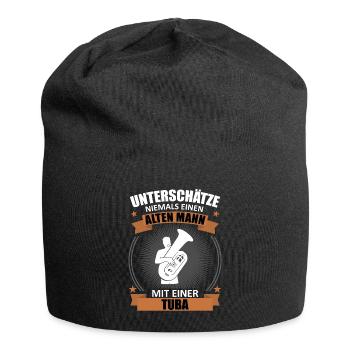 Old Man Master Tuba Honorary Gift - Jersey Beanie - black - Front