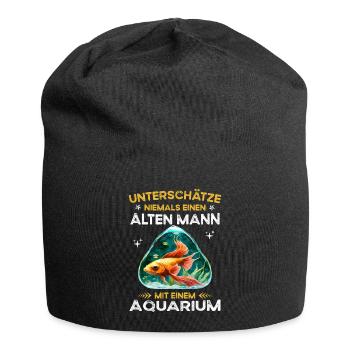 Ne sous-estimez jamais le vieil homme avec un aquarium - Bonnet en jersey - noir - Devant