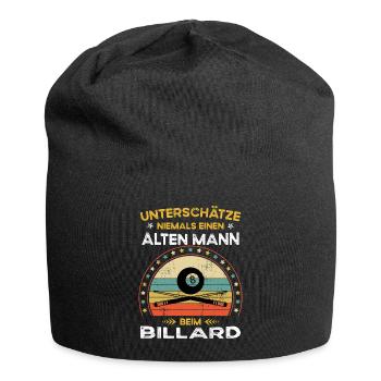 Never underestimate old man at billiards - Jersey Beanie - black - Front