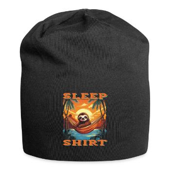 Relax with our "sleep sloth" design - Jersey Beanie - black - Front