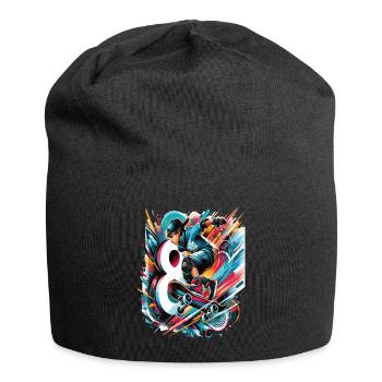 Skateboard Skater Design pour les garçons de 8 ans - Bonnet en jersey - noir - Devant